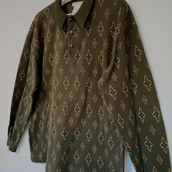 Matinique Geometric Print LS Polo XL - Picture 3 of 10